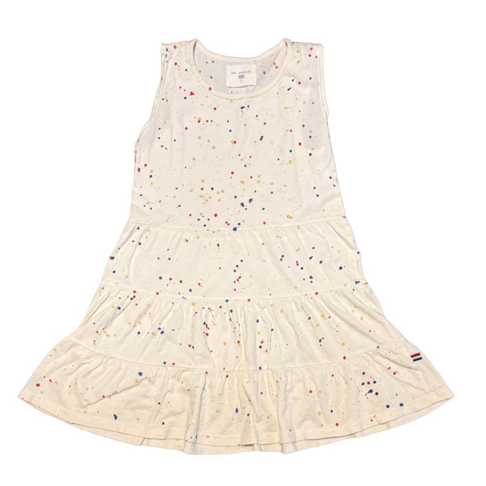 Sol Angeles Girls Cream with splatter Dress size 6 in like new condition
